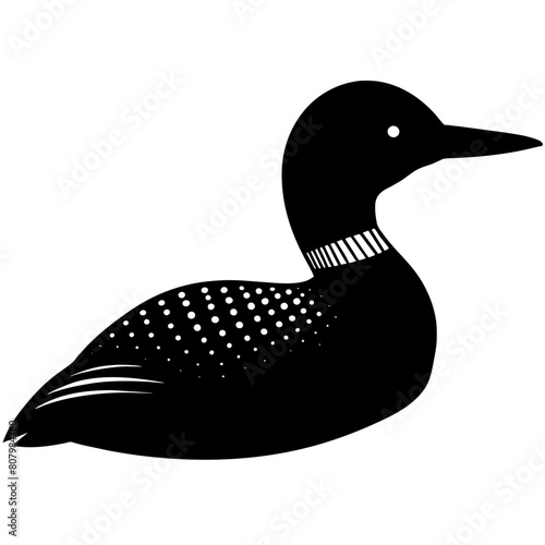  loon silhouette vector illustration isolated on a white background.