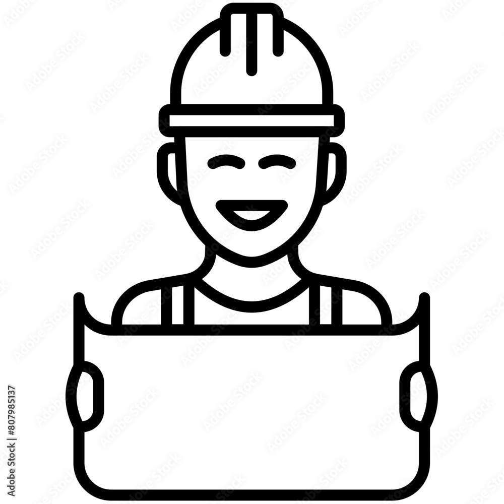 Craftsman And Tools Outline Icon Pack