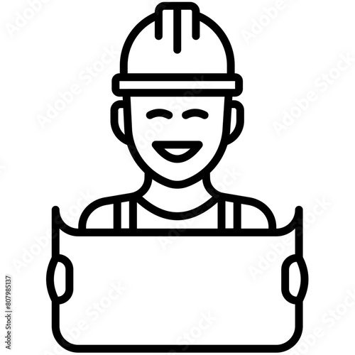 Craftsman And Tools Outline Icon Pack
