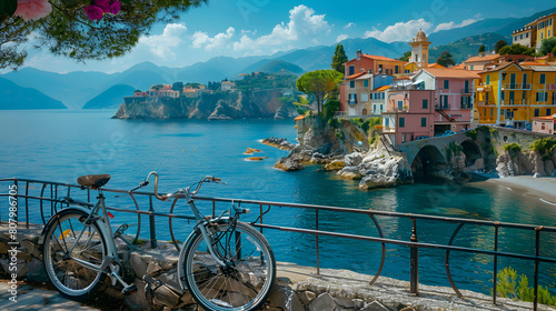 Bike Adventure  Cycling Along Italian Coastal Villages with Mediterranean Views