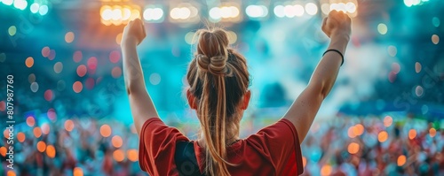 A person watching a sporting event, cheering on their team