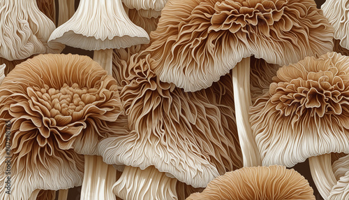 Generative AI creates a photorealistic image of an isolated Oyster mushroom on a transparent background with copy space, perfect for design layouts and food photography  photo