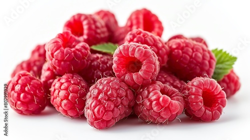 Fresh Raspberries on white background