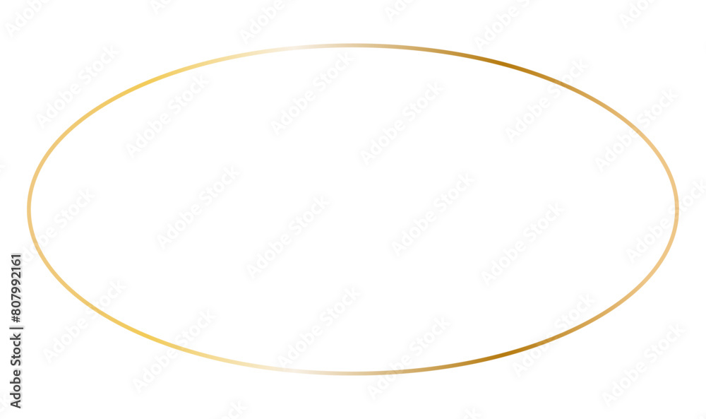 Golden ellipse horizontal frame. Vector outline thin oval aesthetic geometric shine border for invitations design Golden ellipse horizontal frame. Vector outline thin oval aesthetic geometric shine border for invitations design