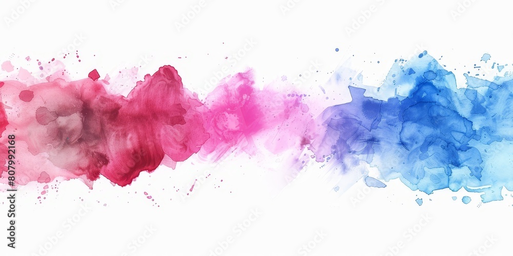 Obraz premium A colorful watercolor painting with a pink and blue line. The painting is abstract and has a lot of texture