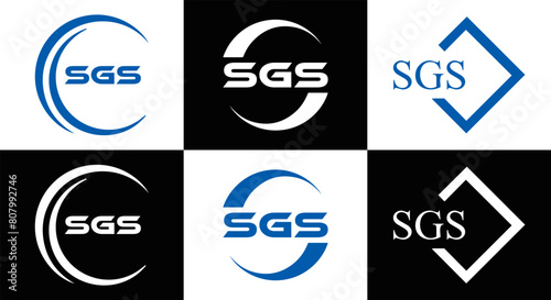 SGS logo. S G S design. White SGS letter. SGS, S G S letter logo design. Initial letter SGS linked circle uppercase monogram logo. S G S letter logo vector design. 