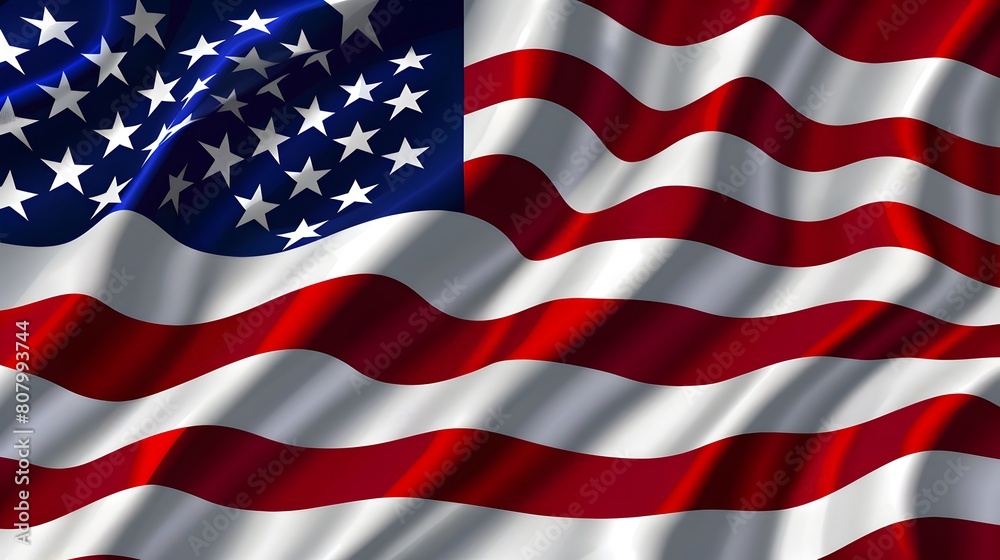 American Flag Waving Proudly on Independence Day American Flag Waving Proudly on Independence Day