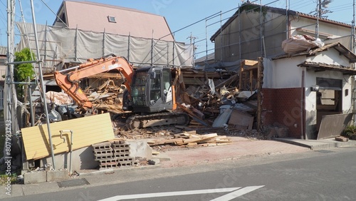 Cuadro en lienzo 民家の解体現場