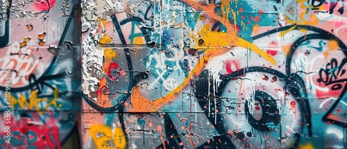 grungy artistic messy graffiti wall abstract background  Generative Ai