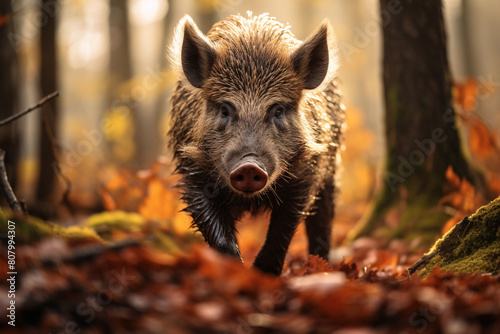 Wild boar in forest © Firn