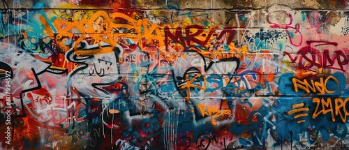 grungy artistic messy graffiti wall abstract background  Generative Ai