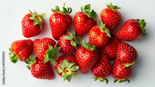 Fresh Strawberries white background