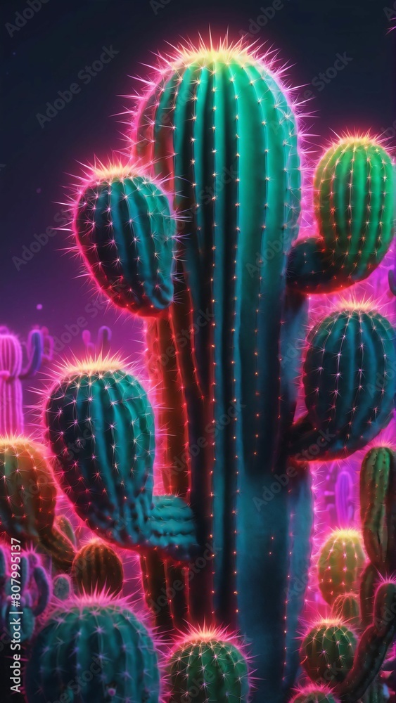 Cinco De Mayo Neon Cactus Background Cinco De Mayo Neon Cactus Background