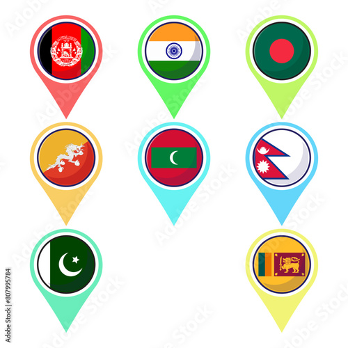 Free Download Flat vector of South Asian countries flag icon mascot collection - GFXLoad