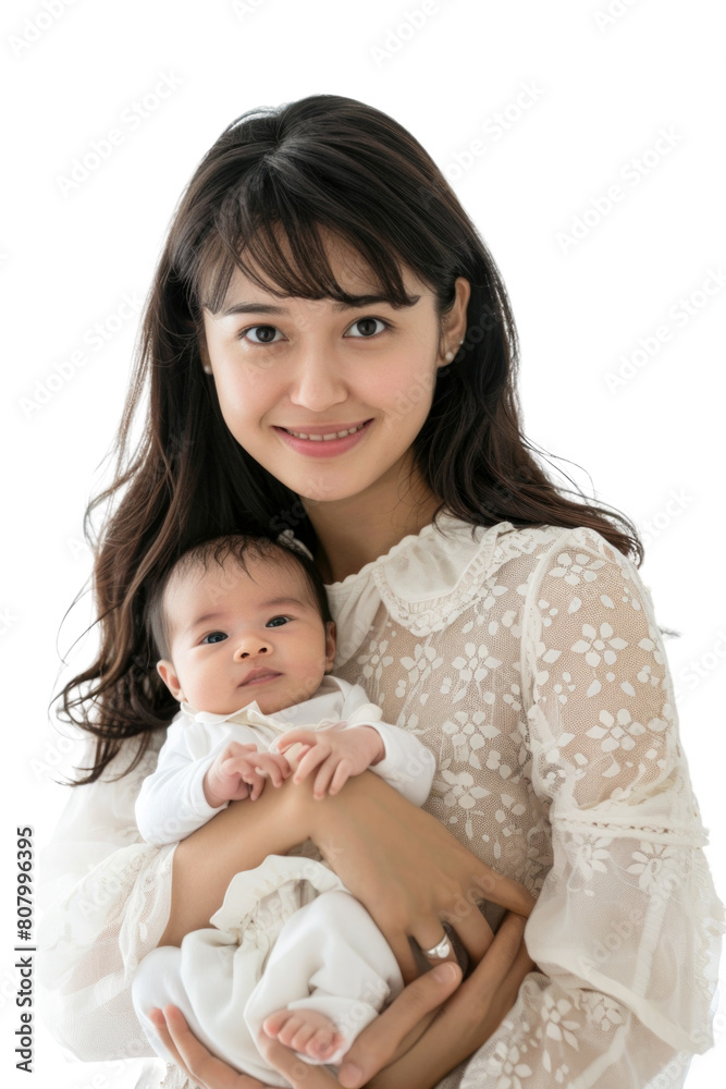 Mother and her newborn baby transparent background Mother and her newborn baby transparent background