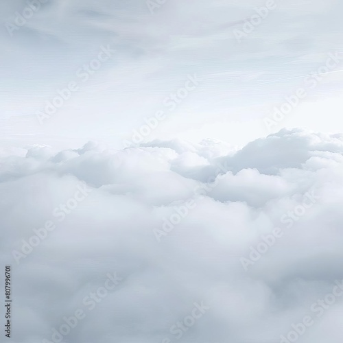 Dense, white fog captured in a highkey minimalist style, creating a blank canvas effect on a clean, simple background photo