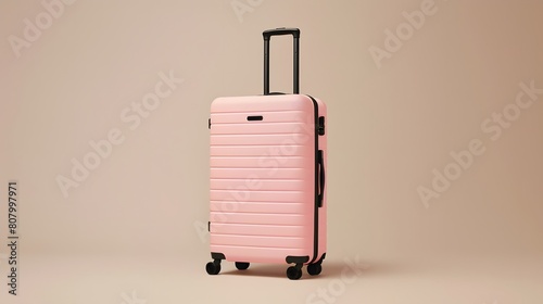 Pink Hard-Shelled Suitcase with Black Wheels: Travel in Style