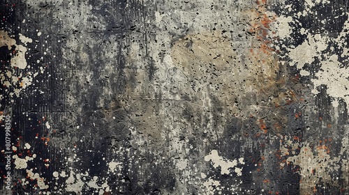 Abstract grunge texture with a blend of splattered paint and rough surfaces, creating a dynamic and edgy background