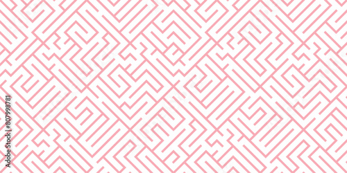 Maze Seamless Pattern Backgrounds. Vector. 迷路のシームレスパターン 背景素材