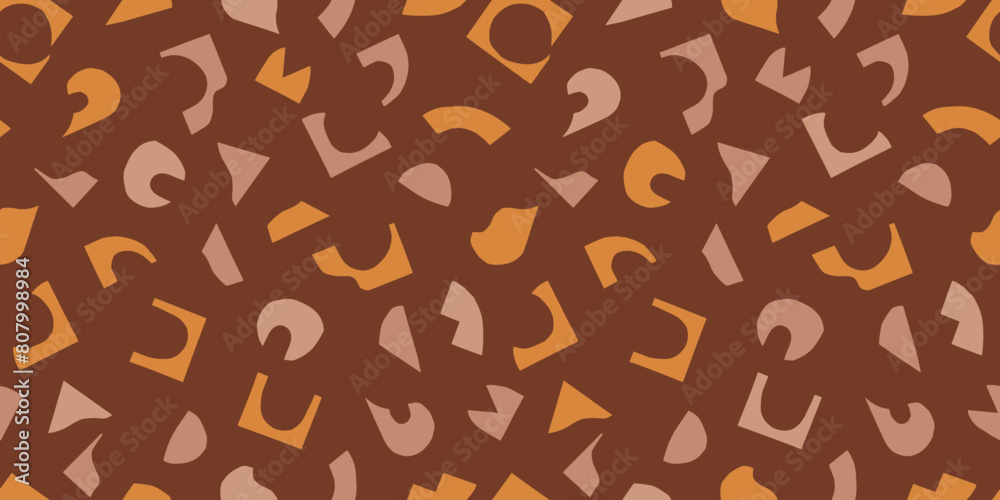 Abstract shapes illustration background. Seamless pattern.Vector. 抽象的なかたちのイラストパターン　背景素材
