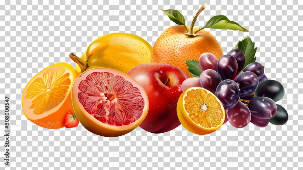 mix of fruits on isolated background generative ai mix of fruits on isolated background generative ai