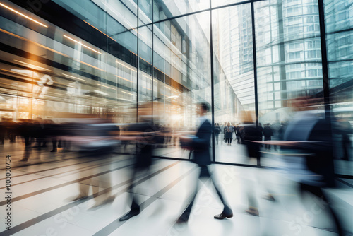 Hustle and Bustle of Business Professionals Downtown