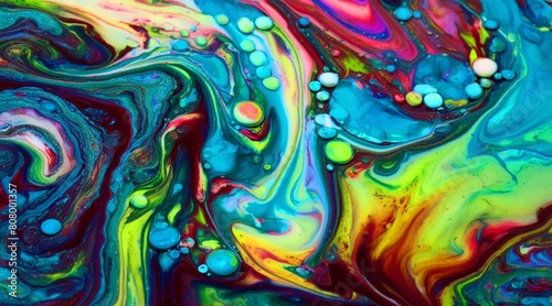 close up liquid paint background vibrant colours