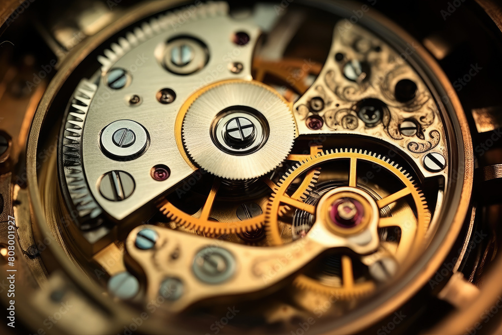 Precision Engineering in Luxury Watch Closeup Precision Engineering in Luxury Watch Closeup