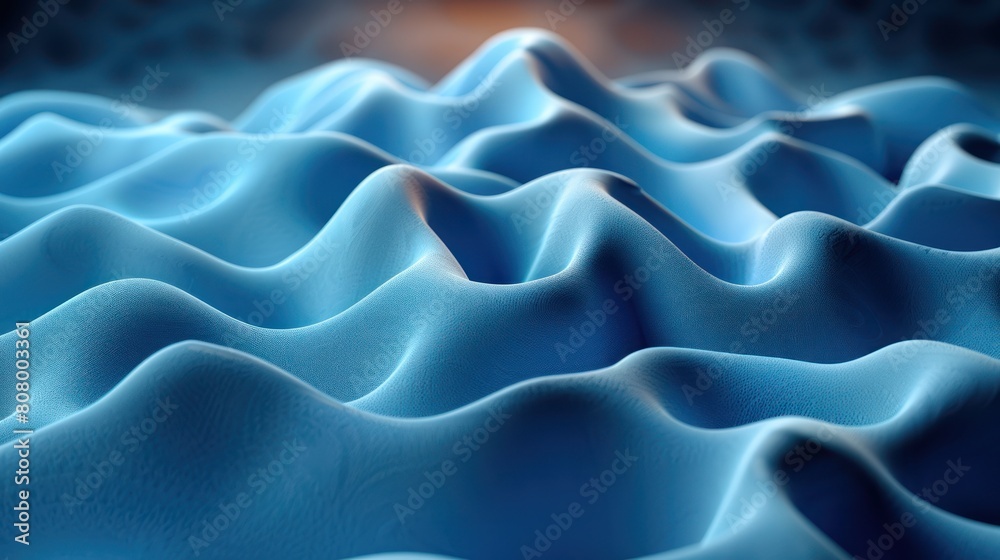 Obraz premium Computer Generated Image of Wavy Blue Water