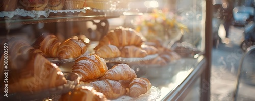 Sunlit Parisian Style Cafe Showcasing Freshly Baked Pastries and Desserts in a Cozy Inviting Atmosphere