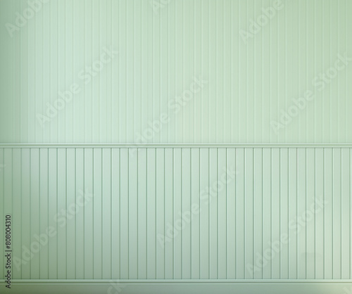 Mint green wall with paneling, beadboard, wall texture, vertical siding, chair rail