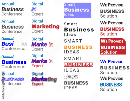 Business flyer headlines used in flyer design. Exceptional but simple and elegant looking headlines for your readymade decoration.