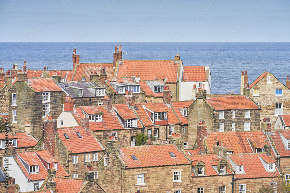 Obraz premium Rooftop view of Robin Hoods Bay, Yorkshire