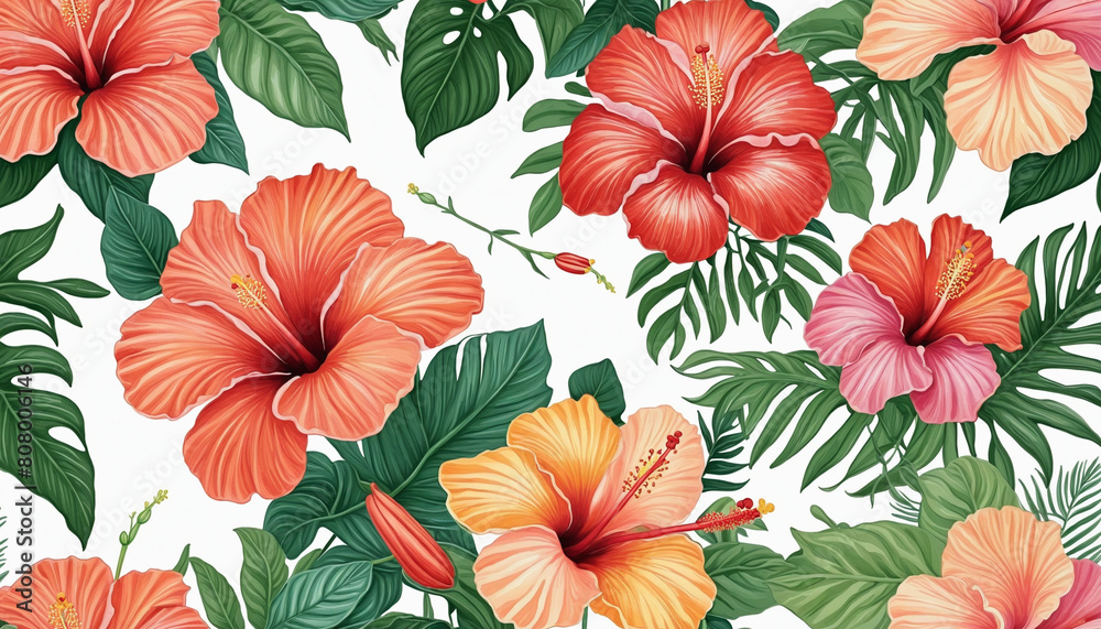 Generative AI creates a photorealistic, transparent, isolated image of a blank cut-out layout with vibrant hibiscus flowers perfect for design layouts and copy space Generative AI creates a photorealistic, transparent, isolated image of a blank cut-out layout with vibrant hibiscus flowers perfect for design layouts and copy space