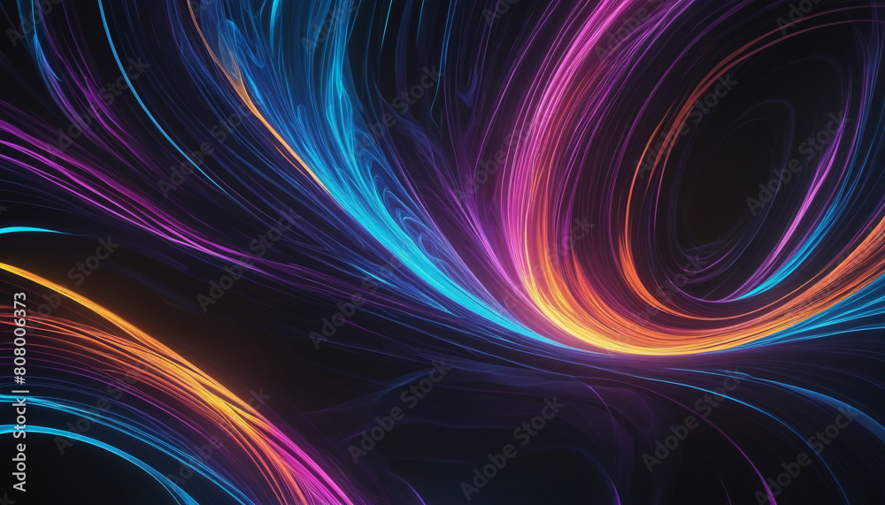 Fototapeta premium Abstract Generative AI Neon Background Wallpaper with Colorful Three-Dimensional Vector Design