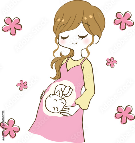 妊娠中の女性のイラスト