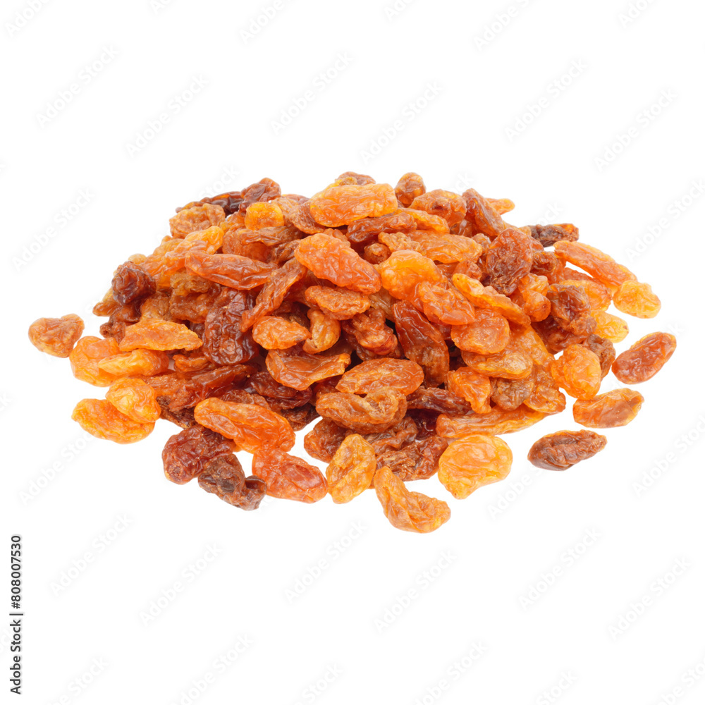 a pile of sweet dried grapes isolated transparent