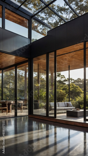 Sleek Sanctuary  View of Modern Aluminum Veranda  Blending Indoors with Outdoors