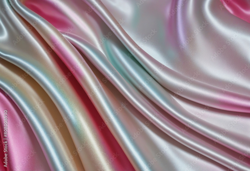 Obraz premium Elegant Rainbow Satin Background Texture with Iridescent Glitter