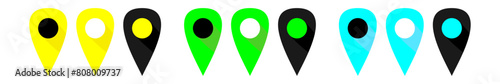 Map point or pin location icon. Vector illustration