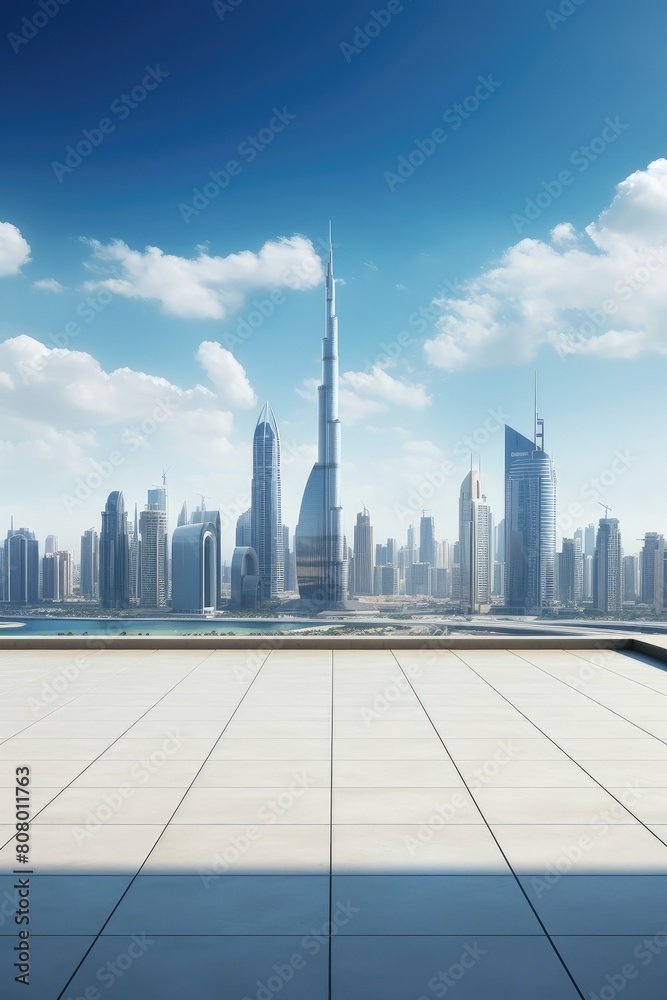 Modern Skyline and Urban Architecture Under Blue Sky