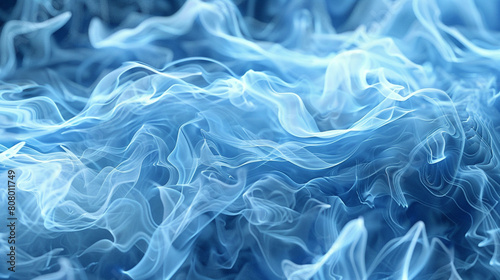 Cool ice blue waves styled as abstract flames ideal for a crisp winter-themed background © Faizan