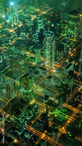 Smart grid technology managing city energy  efficient and responsive          Intelligent energy.