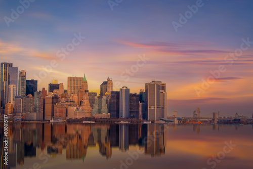 New York City with Manhattan Skyline over Hudson River,New York City, USA 