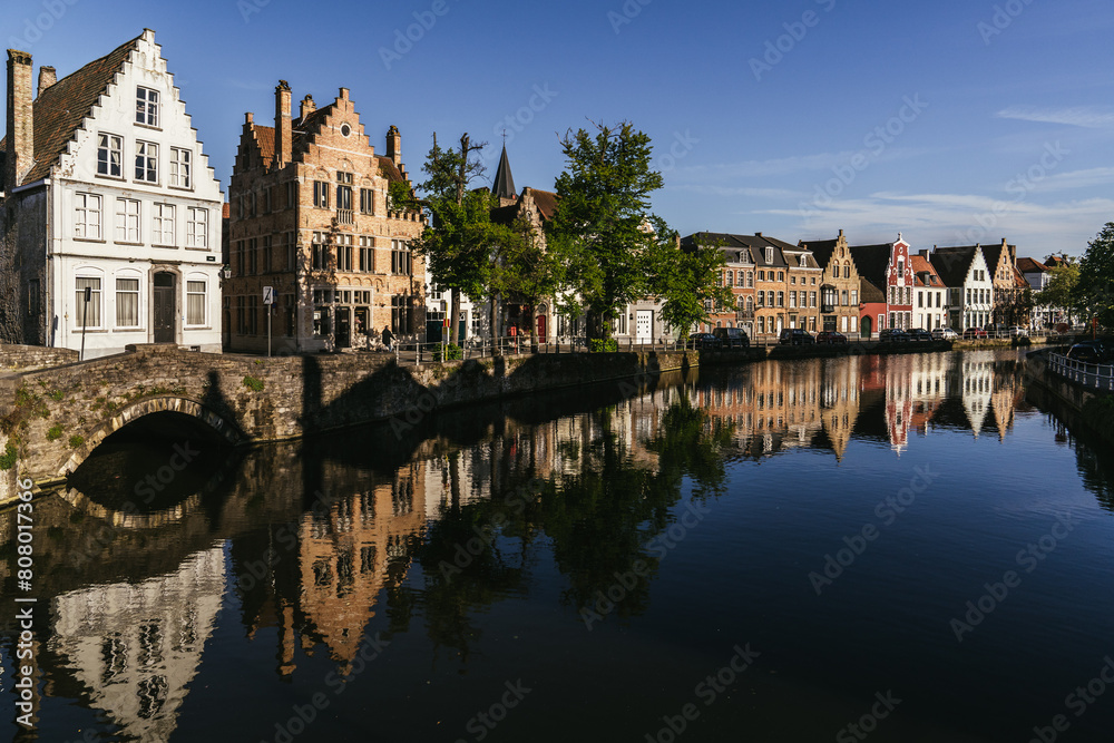 Obraz premium Morning reflexion in Bruges river