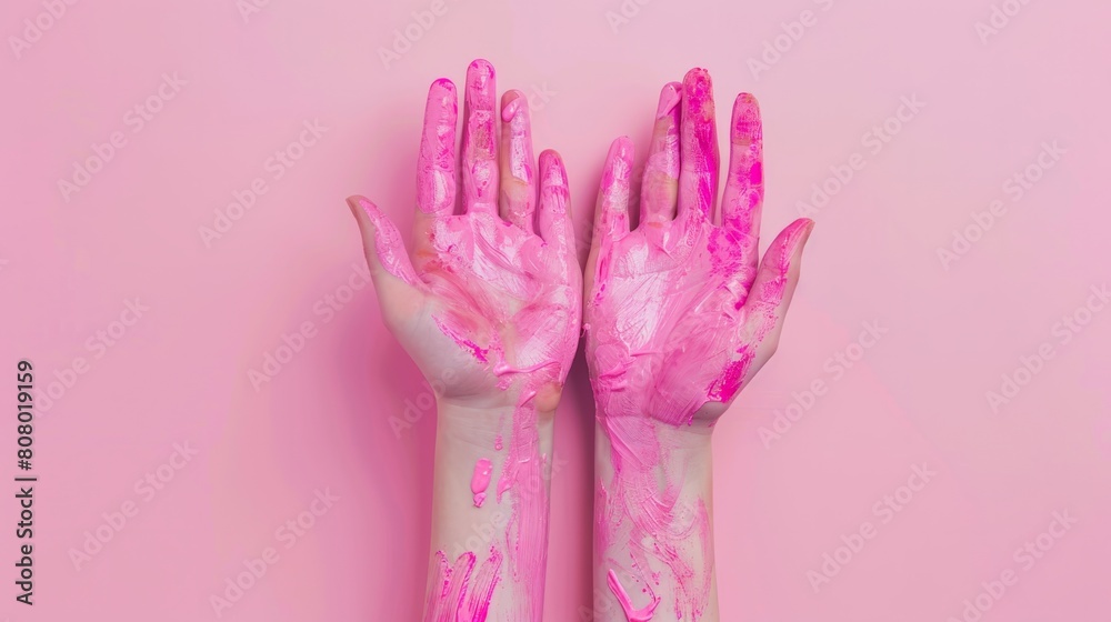 pink painted arms expressing awareness generative ai pink painted arms expressing awareness generative ai