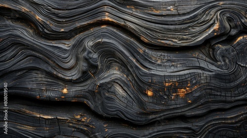 A dark wood grain texture with glowing cracks.
