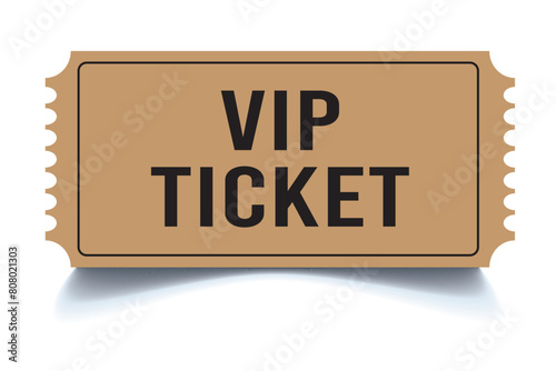 Golden ticket. Golden ticket with stars and the "Admit one". Vector illustration.