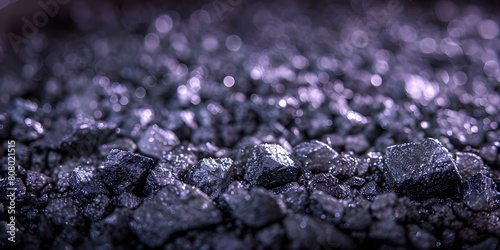 Close-up of gray granules in a crucible for vapor deposition process with copy space. Concept Vapor Deposition, Gray Granules, Close-Up, Copy Space, Crucible photo