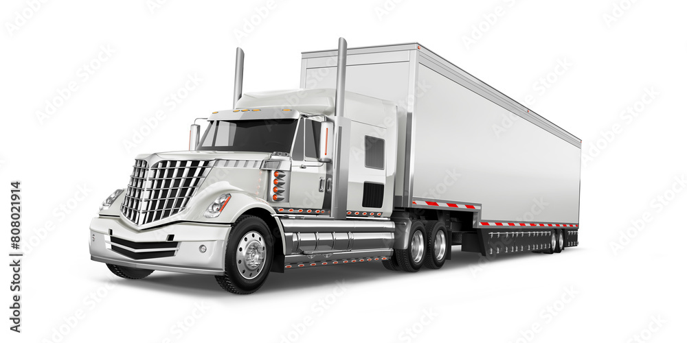 Truck Camion Mockup: 3D Rendering on Isolated Background